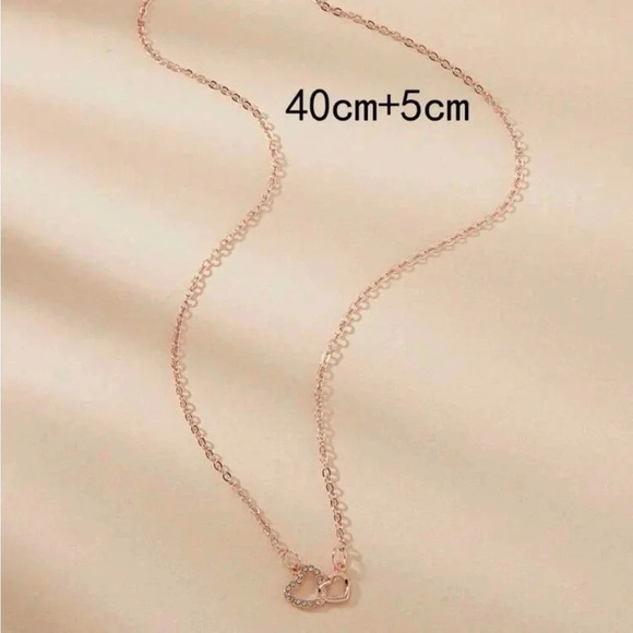 unavailable⚠️Clearance Rose Gold Rhinestone Heart Charm Necklace - Picture 4 of 4